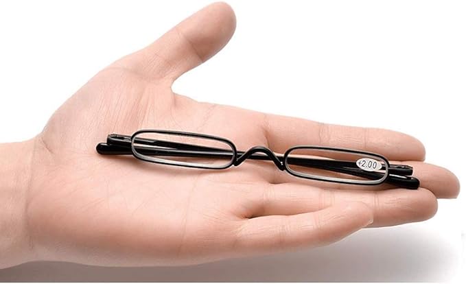Viseng Slim Mini Metal Reading Glasses Compact Lightweight Portable Readers with Glasses Case for Reading Case,Gold+Purple+Red+2.0