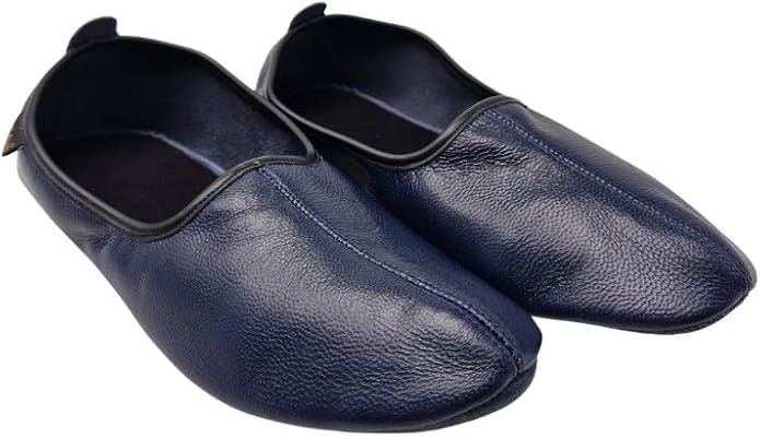 Womens Indoor Leather Slippers Traditional Babouche House Shoes Barefoot Moccasin