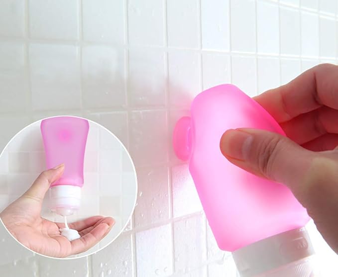 5 Pack TSA Approved Travel Bottles Sets, 3 Ounce Leakproof Silicone Toiletry Tubes Travel Containers Travel Size Bottles Portable Leakproof for Shampoo Lotion Toiletries