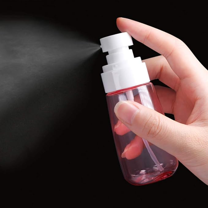 7 Pack Travel Bottle Set, 3 Ounce TSA Approved Leakproof Silicone Containers and 100ml/3.50z Fine Mist Hairspray Bottle Refillable Containers for Cosmetic Skincare Perfume