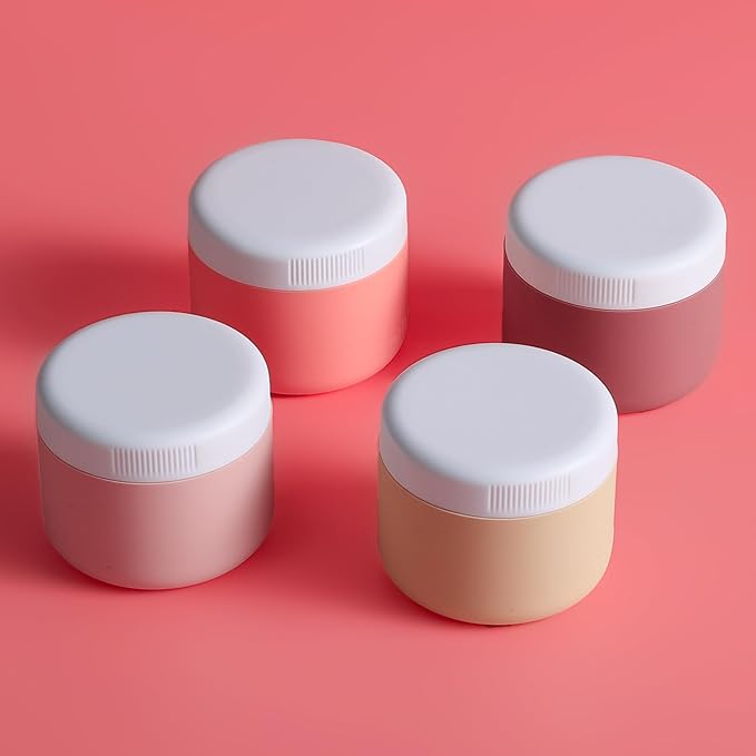 Kuangre Travel Containers for Toiletries, Silicone Cream Jars BPA-Free, Leak-proof 1.35oz Travel Size Containers, Portable Size Silicone Jars with Lid for Cosmetic Face Hand Body Cream (4 Pack)