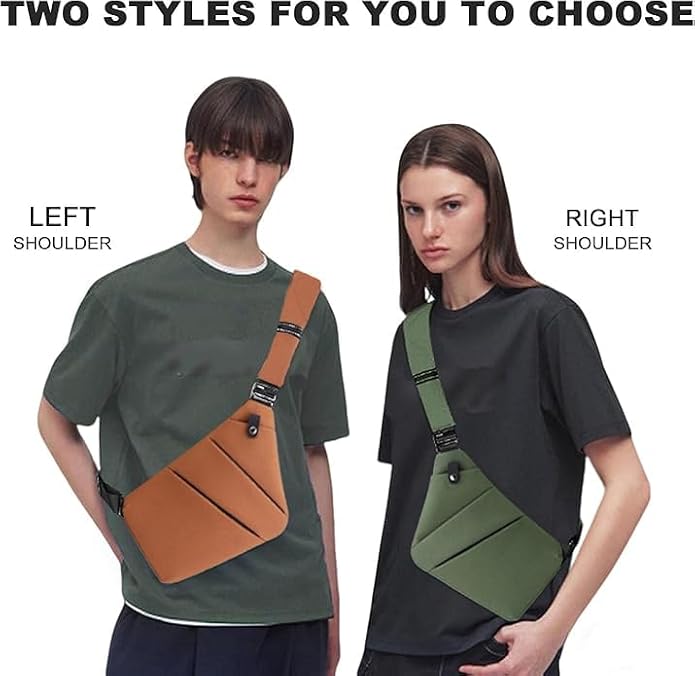 Anti Theft Travel Bag, One Shoulder Large Capacity Cross-body Bag Chest Fashion Lightweight Sling Bags for Travel Sports