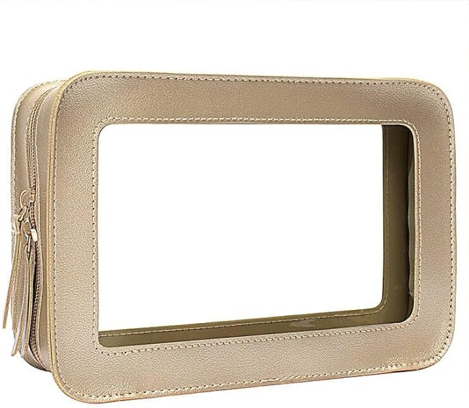 Clear Makeup Bag Small, TSA Approved Portable Toiletry Bag with Zipper Cosmetic Travel Bag Makeup Organizer Case Mini Makeup Pouch for Purse Car Organizer Bag for Women Men