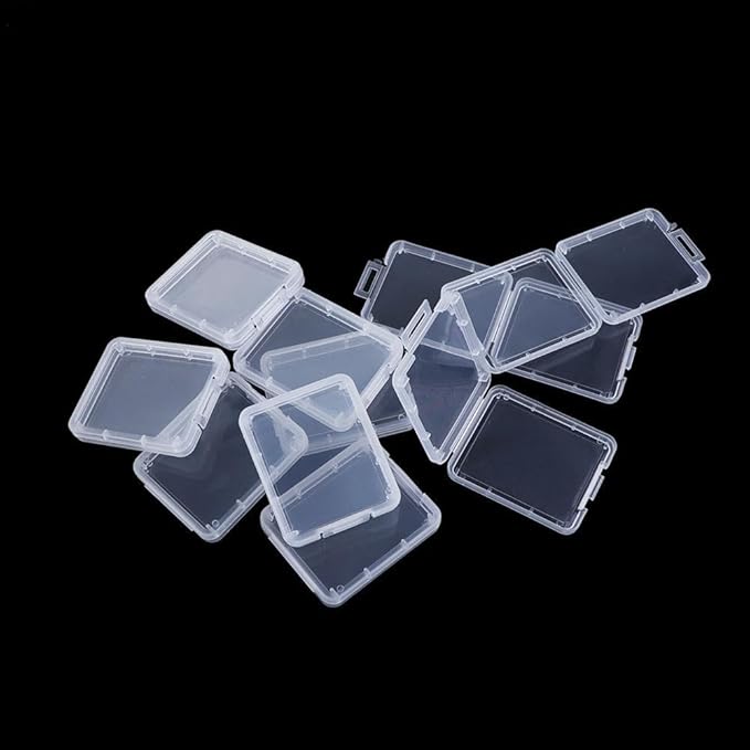 20 PCS SD Memory Card Case Holder Box, Transparent Standard Memory Card Plastic Storage Boxes Portable Protective Case for SD Memory Card