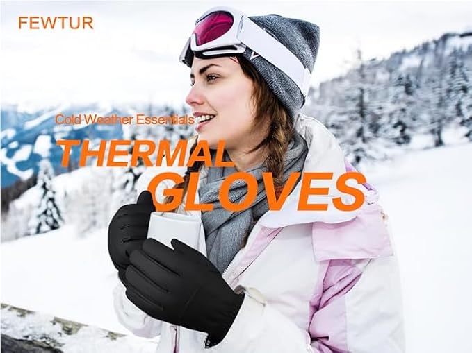 FEWTUR Winter Waterproof Gloves for Women and Men - Thermal Gloves with Touchscreen Fingers, Warm Gloves for Running, Bike and Hiking Cold Weather