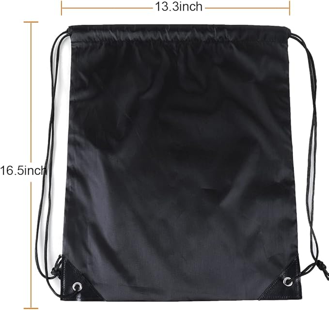 CODOBON 20 Pcs Drawstring Backpack Bulk Draw String Bags Cinch Polyester Bag for Gym Sport, Black