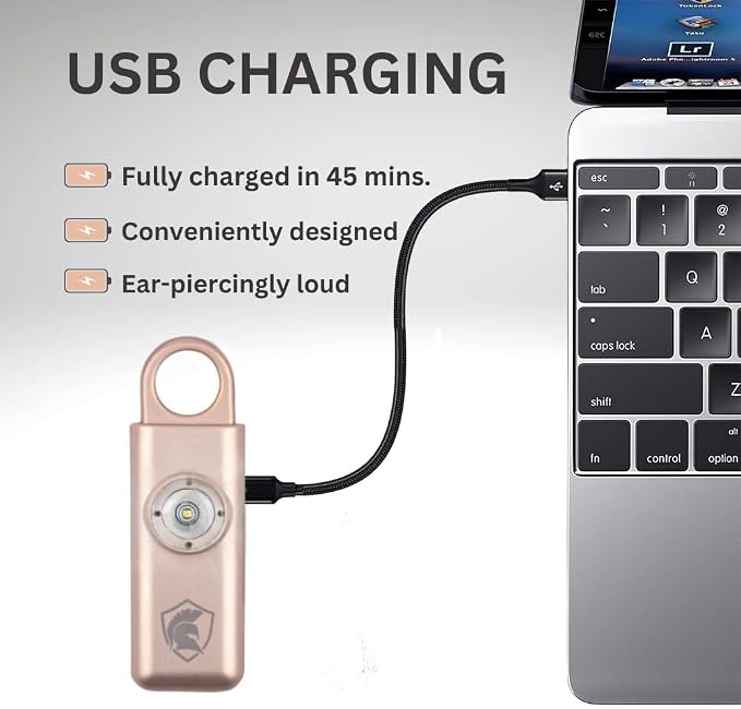Personal Safety Alarm Rechargeable (Rose Gold)