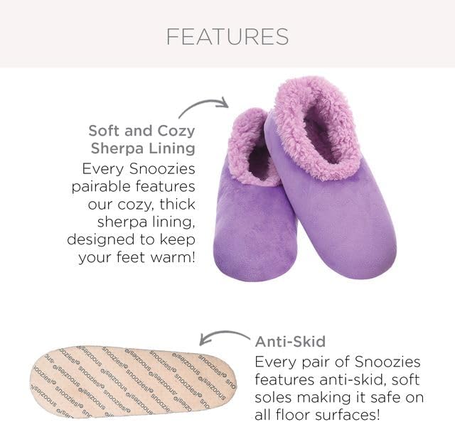 Snoozies Skinnies Butterflies Bees slipper socks for Women Sherpa Lining Soft Non Slip and Foldable