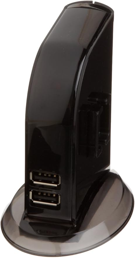 Amazon Basics 7-Port USB 2.0 Hub Tower for Laptop and PC, USB Splitter with 5V/4A Power Adapter, 2 Fast Charging Ports, Plug and Play, Black