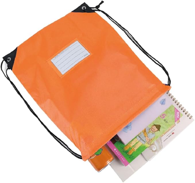 CODOBON 20 Pcs Drawstring Bags,Bulk Draw String Backpack, DIY Gym Sports Cinch Bag Sackpack for Women Men, Orange