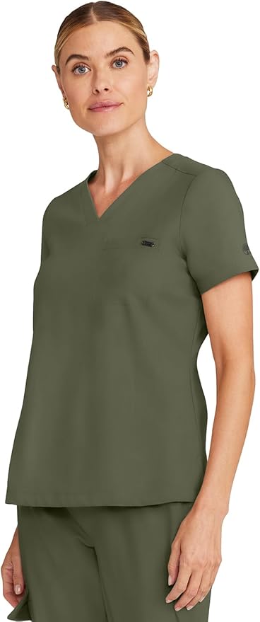 Healing Hands Women's Tops V-Neck Scrub Top Tuck-in with Welt Chest Pocket HH755