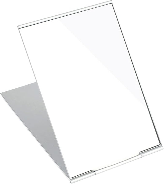 G2PLUS Portable Folding Vanity Mirror, Ultra-Slim Aluminum Shell Travel Mirror, 4x6 Inch Small Mirror for Travel, Bathroom, Makeup, Beauty, Grooming