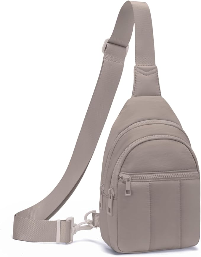 Viverte Quilted Puffer Crossbody Bags for Girls Gifts for Teen Girls Sling Bag Lightweight Cross Body Bubble Purse Shoulder Bag for Travel (Dark Gray)