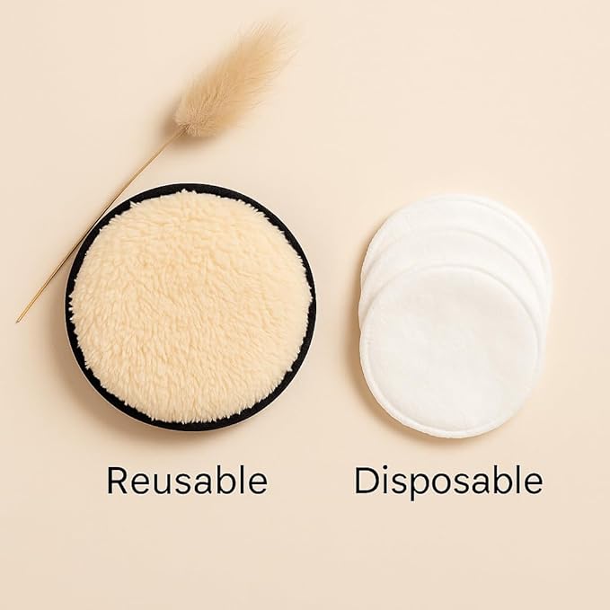 Reusable Makeup Remover Pads, Washable Cotton Rounds with Mesh Laundry Bag, Travel Pouch, Pad Holder - Reusable Cotton Rounds for All Skin Types - Perfect for Face Care, eco Friendly (Rose)