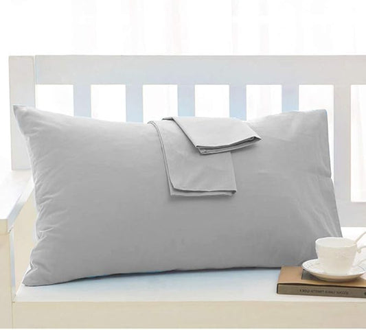 Travel Pillowcase 14x20 500 Thread Count Egyptian Cotton Set of 2 Toddler Pillowcase Zipper Closer 100% Egyptian Cotton (Toddler Travel 14x20 Zipper, Silver Grey Solid)
