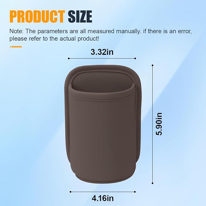 YoRise Leather Car Cup Holder, Scratch-Resistant Clip-On Auto Door Beverage Holders, Universal Hanging Vehicle Back Seat Drink Pocket Organizer for Soda Cans, Water Bottles, Coffee (Brown)