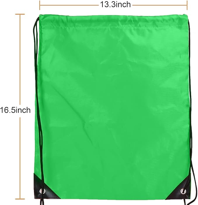CODOBON 40 Pcs Drawstring Backpack Bulk Draw String Bags Cinch Polyester Bag for Gym Sport, Green