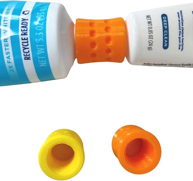 Toothpaste Refill Adapters 2PCs – Fits Crest & Colgate for Travel Packing
