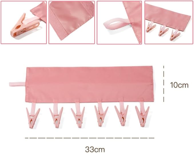 Portable Hanger Clips & Travel Clothesline, Foldable Towel Drying Rack with 6 Clips, Swimsuit Sock Drying Rack Hanger, Travel Hangers for Cruise Hotel Dorm (Set B 3pack)