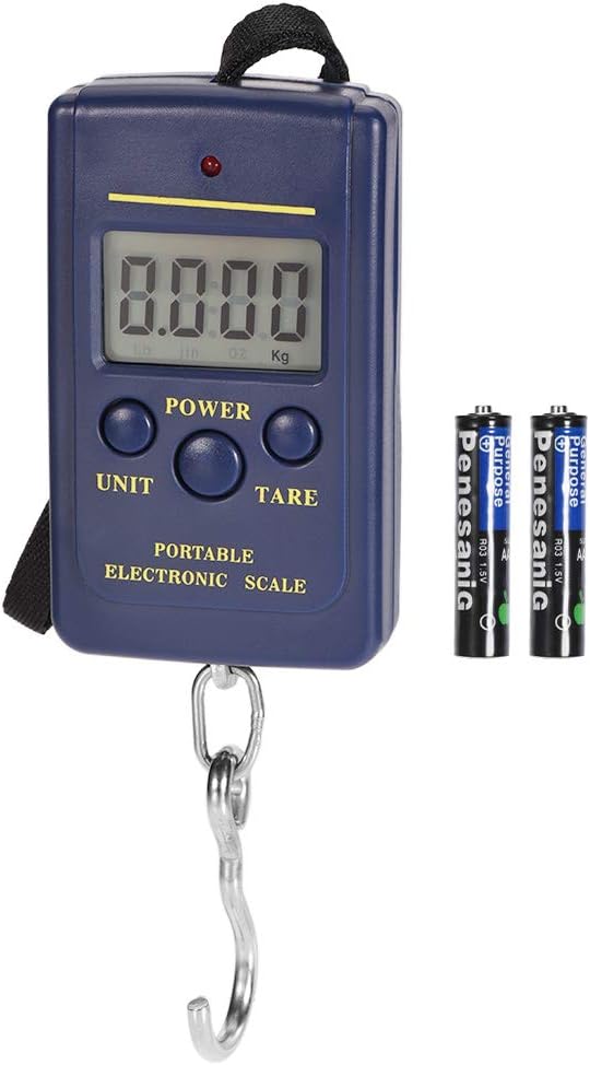 uxcell Electronic Digital Handle Spring Scale 40000g/10g ABS Portable Handheld Hanging Balance Weight for Fishing Kitchen Home Blue