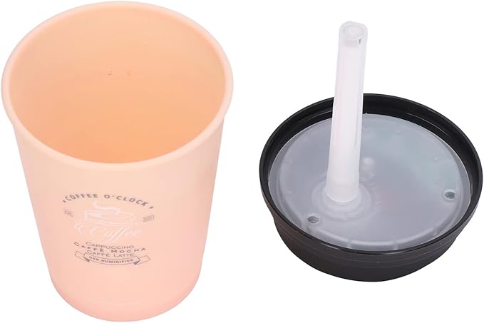 Humidifiers for Bedroom, 300ml Cool Mist Humidifiers, USB Mini Cute Coffee Cup Humidifier Car Desk Low Noise Auto Shut-Off for Car Plant Office(Pink)
