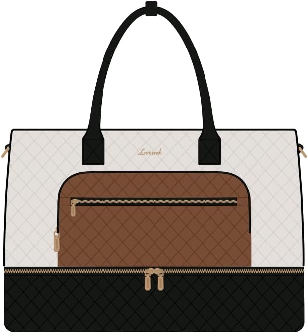 LOVEVOOK Convertible Travel Duffle Bag for Women Men, Garment Bag for Travel, Quilted Overnight Weekender Carry On Duffel Bags for Airplane, Suit Bags for Trip, Business
