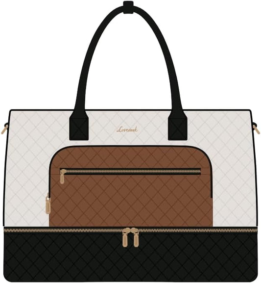 LOVEVOOK Convertible Travel Duffle Bag for Women Men, Garment Bag for Travel, Quilted Overnight Weekender Carry On Duffel Bags for Airplane, Suit Bags for Trip, Business