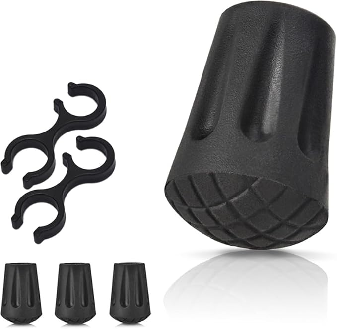 Trekking Pole Tips Set - Walking Sticks Replacement Tip Protectors - Snow & Mud Baskets