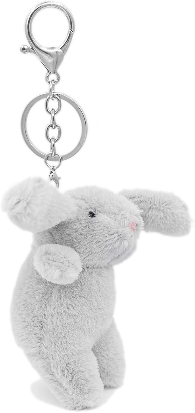 Miokkley Cute Bunny Plush Keychain for Backpack, 3.5" Inch Mini Rabbit Keychain Purse Charm Pendant Gift for Women