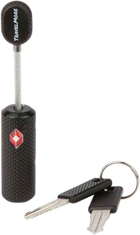 TSA Approved Luggage Locks with Keys for Travel – Flexible Ultra Secure Mini Key Padlock & Metal Zinc Alloy Material – Black