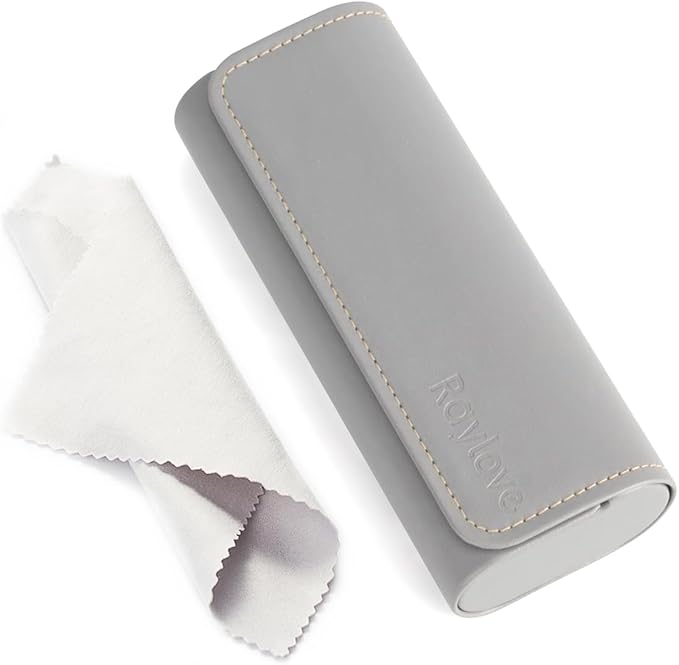 RayLove Hard Shell Glasses Case, Lightweight Leather Eyeglass Case, Travel-Friendly Sunglasses Protector for Men & Women