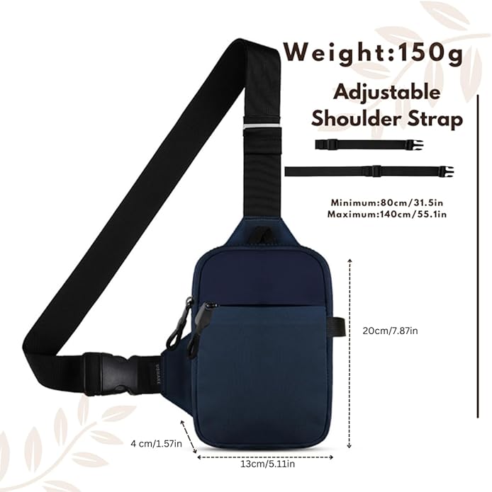USHAKE Mini Sling Bag for Men Women - Small Crossbody Bag Casual Phone Chest Bag for Hiking Traveling Gifting