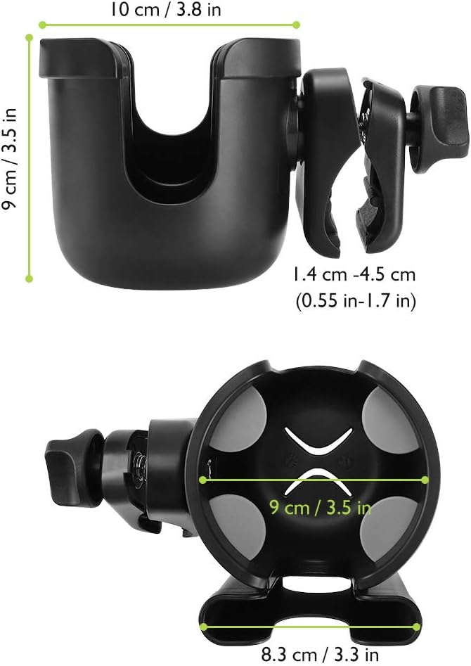 Accmor Stroller Cup Holder with Phone Holder, Bike Cup Holder, Universal Cup Holder for Uppababy Nuna Doona Strollers, 2-in-1 Cup Holder for Walker, Wheelchair, Scooter