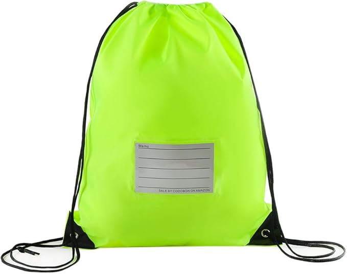 40 Pcs Drawstring Bags,Bulk Draw String Backpack, DIY Gym Sports Cinch Bag Sackpack for Women Men, Fluorescent Green