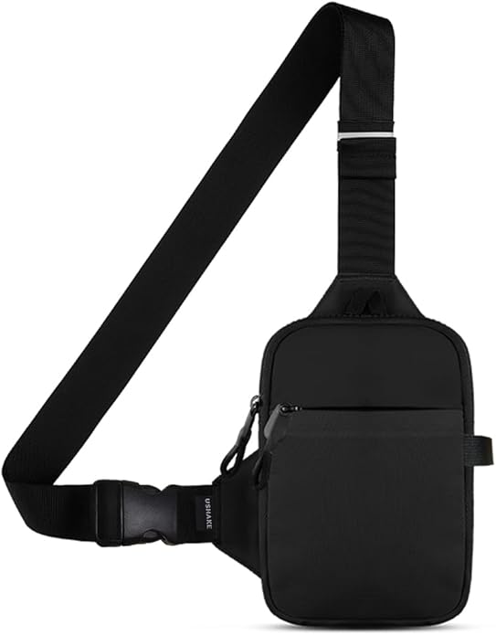 USHAKE Mini Sling Bag for Men Women - Small Crossbody Bag Casual Phone Chest Bag for Hiking Traveling Gifting