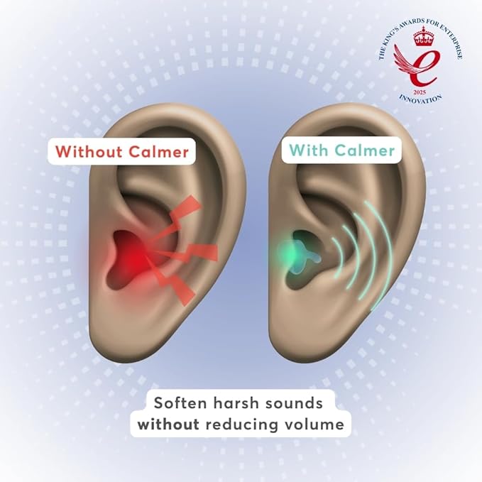 Flare Audio Calmer | Noise Reducing Ear Plugs Alternative | Silicone Reusable Ear Plugs for Noise Sensitivity, Focus and Travel | Ear Plugs for Noise Reduction (mini, Purple)