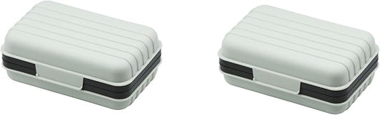2 Pack Travel Soap Case Holder,Portable Soap Box with Draining Layer for Shower,Bathroom,Camping,Hiking,Gym (White)