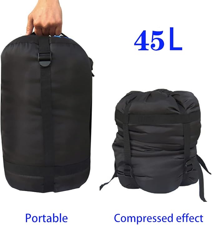 Compression Stuff Sack, 12L/24L/45L Sleeping Bag Cover Sack Sleeping Bags Storage Stuff Sack Organizer - Great Sleeping Bags Clothes Camping Hiking Backpacking