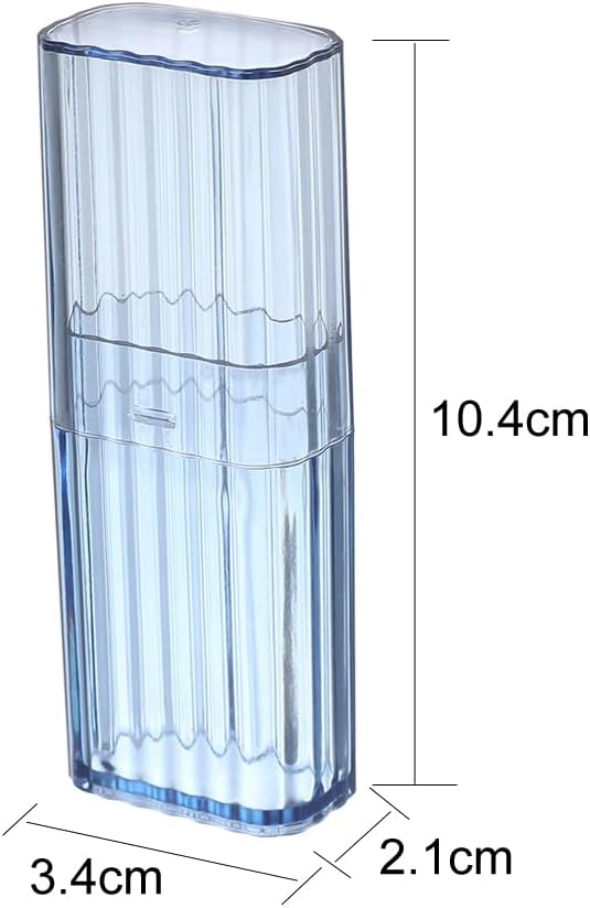 3 Pieces Portable Cotton Swab Holder Mini Dental Floss Storage Box Travel Cotton Swab Case Floss Pick Dispenser Travel Storage Case for Floss Sticks Cotton Swabs Hair Accessories, Clear-Blue