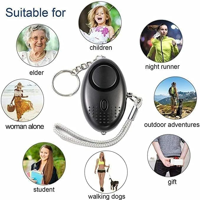 Personal Safety Alarm for Women, Girls, Children and Elderly | 140DB Siren, Police Approved, LED Light Torch, Reusable Keychain