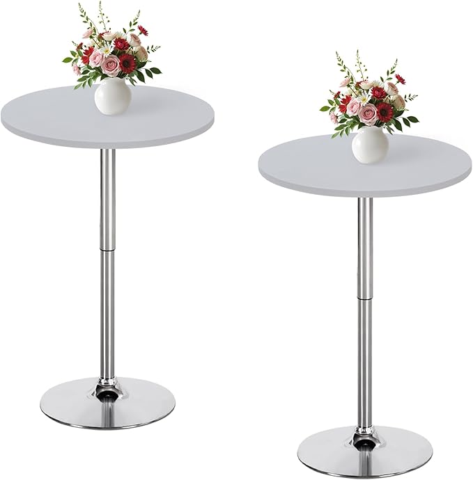 Wolkemer 2 Pack 3 Foot Silver Fitted Tablecloth 36 Inch Round Elastic Edges Table Cloth, Spandex Stretch Table Cover with Machine Washable Fabric for Wedding Party Picnic Dining Indoor Outdoor