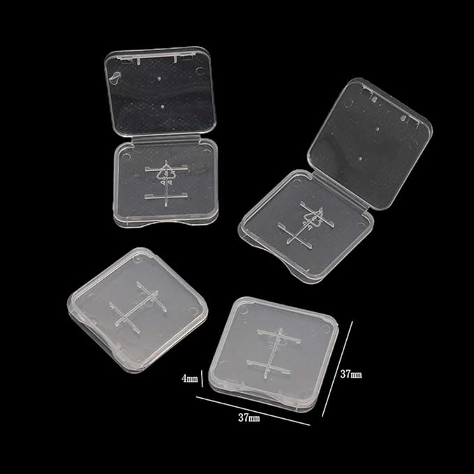60 Pieces Plastic Memory Card Case Holder Micro TF Card Storage Box Case Holder, Clear