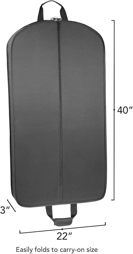 WallyBags® 40” Deluxe Travel Carry-On Garment Bag with Two Pockets, Perfect for Suits and Shirts