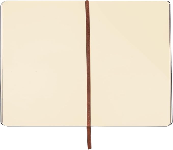 Fetinar 300 Pages Leather Blank Journal Notebook,Softcover Leather Blank Journal Notebook for Women Men,300 Pages Notebook for Work,Office,School Note Taking,5.7'' X 8.3'',Brown