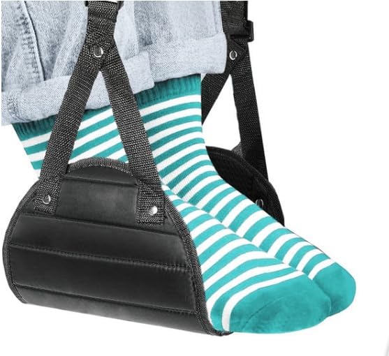 Travel Foot Rest Airplane Footrest Hammock Portable Leg Rest Ideal Travel Footrest for Long Trips Office Workers & Airplane Travelers to Relax Feet & Relieve Leg Fatigue