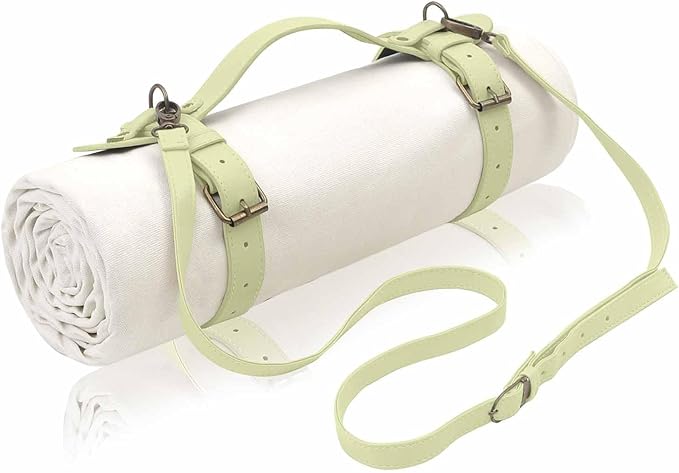 White Picnic Blanket & Beach Mat – Canvas, Machine Washable, Large 4’9” × 6’3”