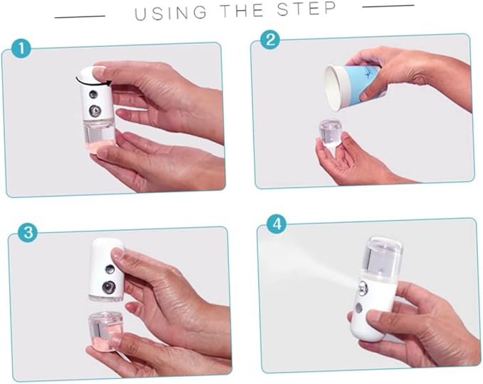 LIFKOME Portable Mini Humidifier Handheld Air Moistener for Home Office Travel Compact 1.37 Inch Small Size Easy to Clean and Carry