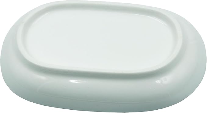 Ceramic Soap Dish,Oval Shaped Soap Holder, Sponge Holder,Jewelry Holder, for Bathroom,Kitchen Sink (White)