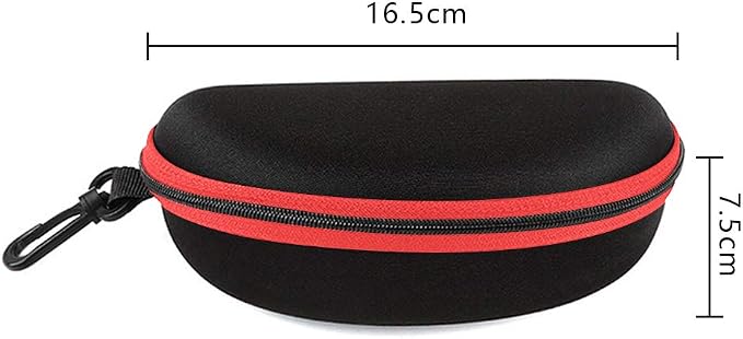 3 Pack Zipper Shell Eyeglasses and Sunglasses Case with Plastic Carabiner Hook