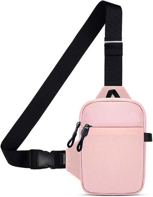 USHAKE Mini Sling Bag for Men Women - Small Crossbody Bag Casual Phone Chest Bag for Hiking Traveling Gifting